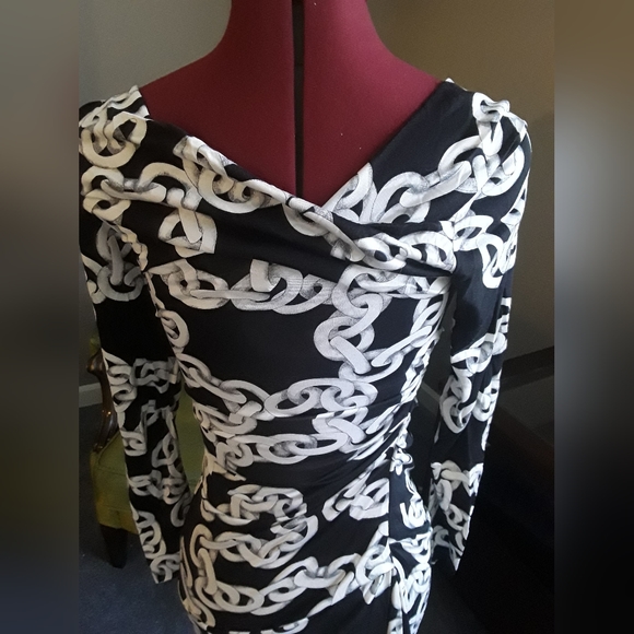 NWT Diane Von Furstenberg Bentley chain print fitted dress - Picture 9 of 10